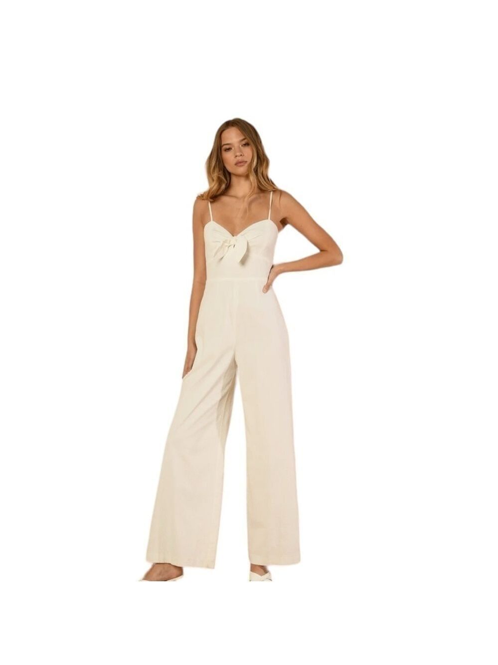 Hutch Anthropologie Savannah White Seersucker Wide Leg Jumper 10